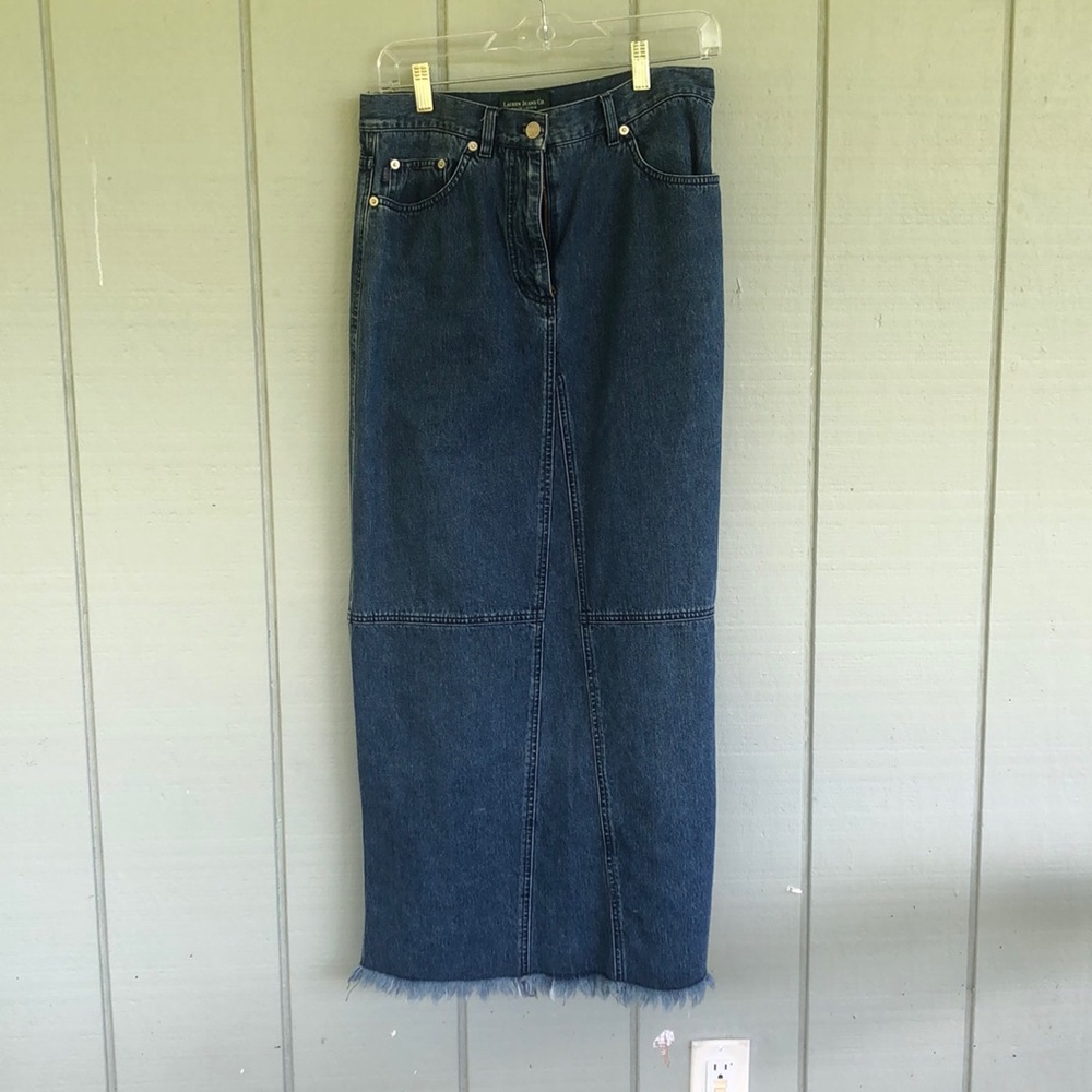RL maxi jean skirt